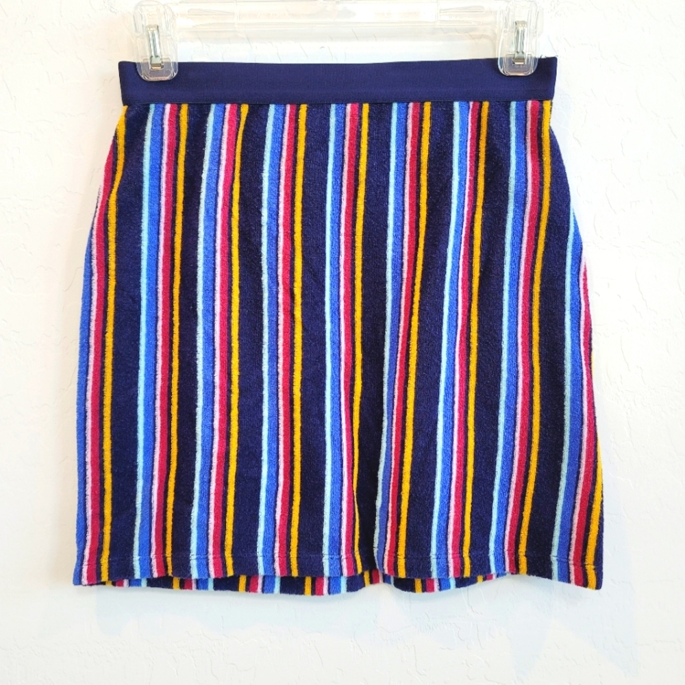 💕 Forever 21 Vertical Stripes Colorful Mini skirt Women's Size Small